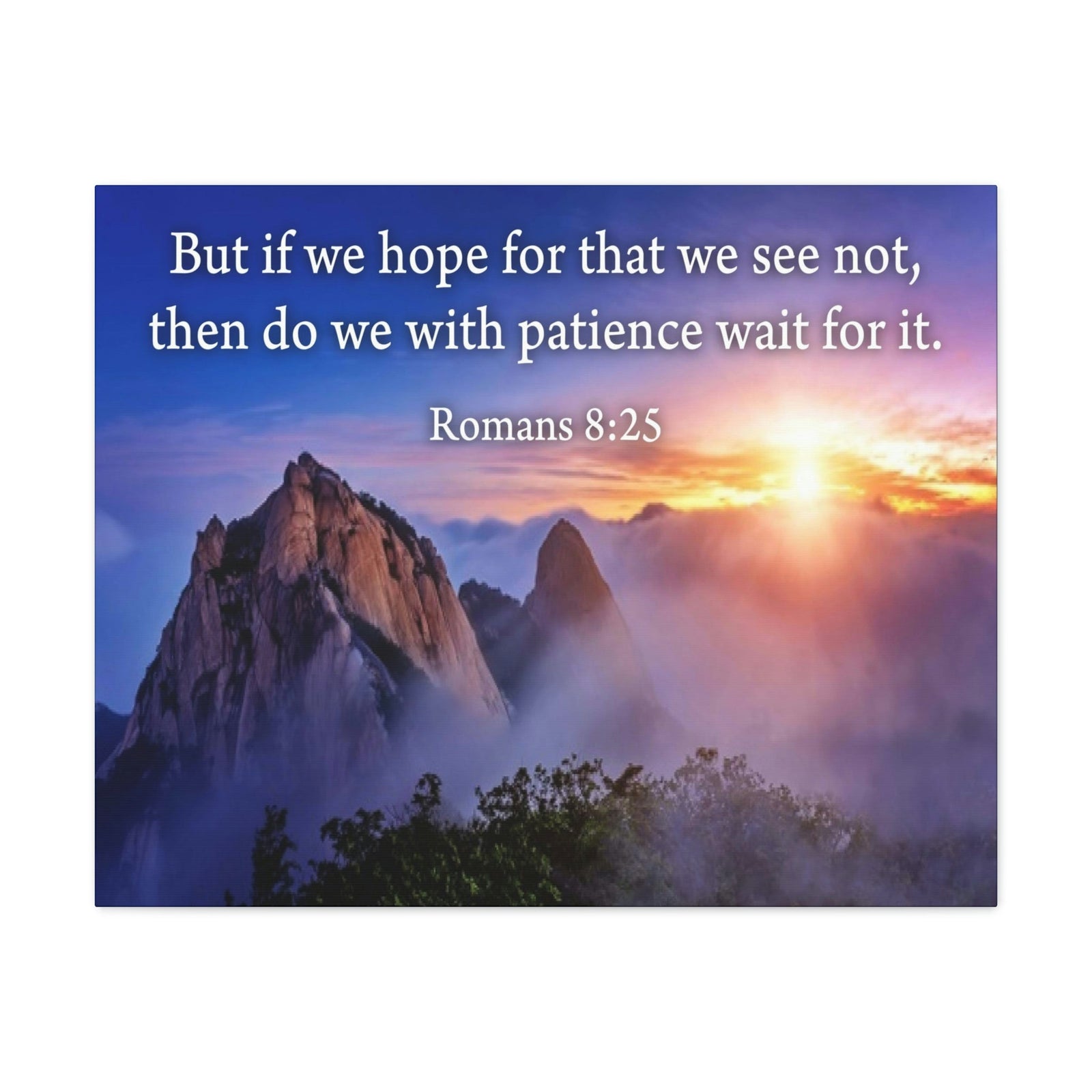 Scripture Walls For What We See Romans 8:25 Bible Verse Canvas Christian Wall Art Ready to Hang Unframed-Express Your Love Gifts