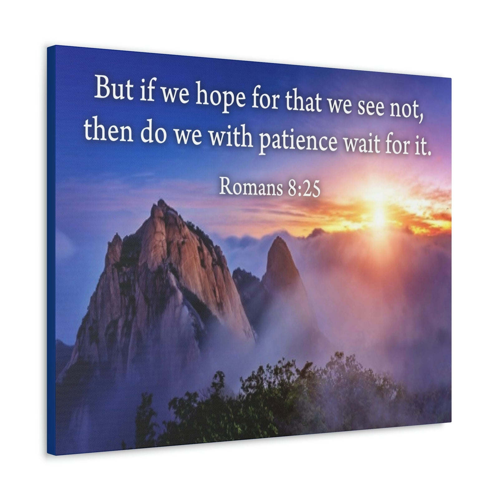 Scripture Walls For What We See Romans 8:25 Bible Verse Canvas Christian Wall Art Ready to Hang Unframed-Express Your Love Gifts
