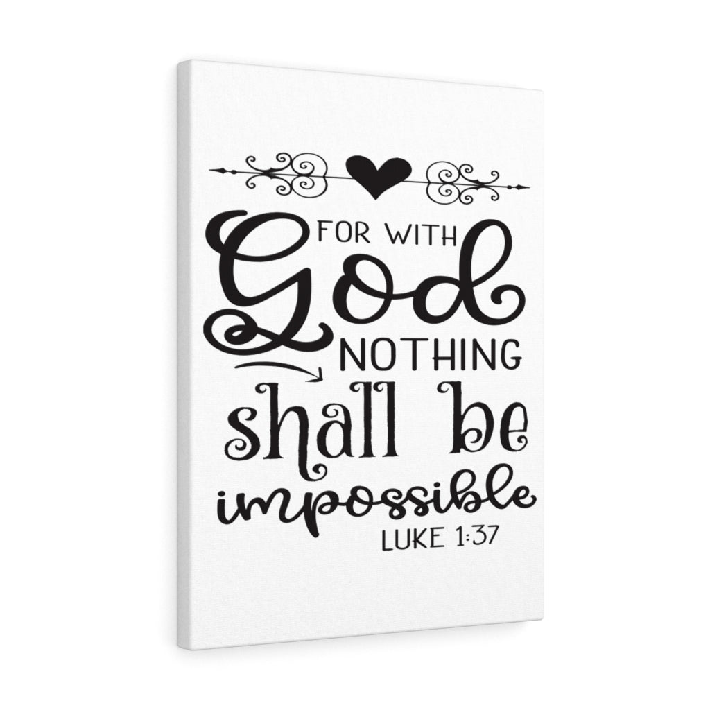 Scripture Walls For With God Heart Luke 1:37 Bible Verse Canvas Christian Wall Art Ready to Hang Unframed-Express Your Love Gifts