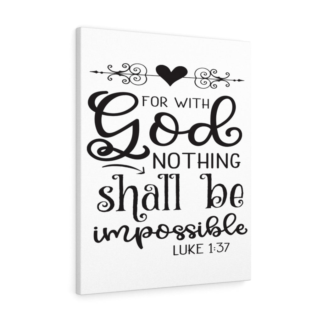 Scripture Walls For With God Heart Luke 1:37 Bible Verse Canvas Christian Wall Art Ready to Hang Unframed-Express Your Love Gifts