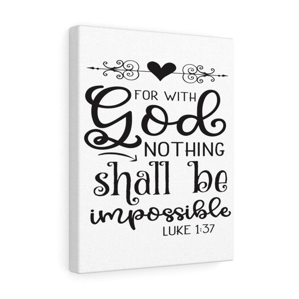 Scripture Walls For With God Heart Luke 1:37 Bible Verse Canvas Christian Wall Art Ready to Hang Unframed-Express Your Love Gifts
