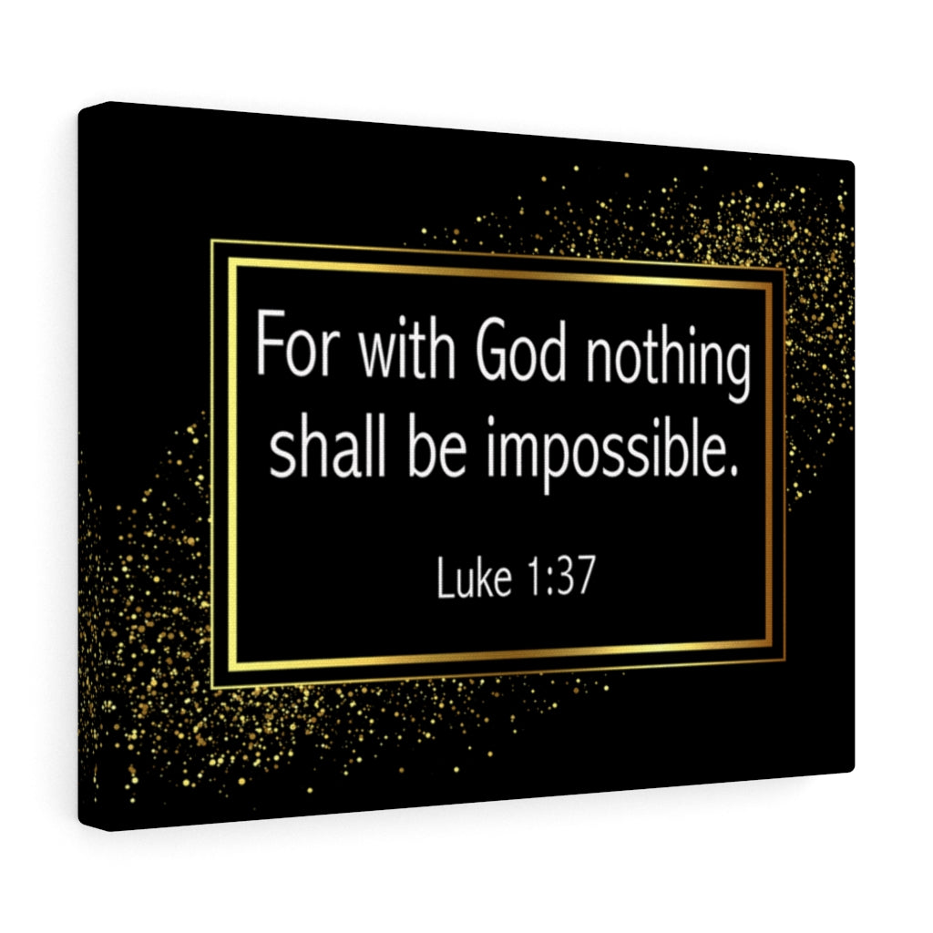 Scripture Walls For With God Nothing is Impossible Luke 1:37 Bible Verse Canvas Christian Wall Art Ready to Hang Unframed-Express Your Love Gifts