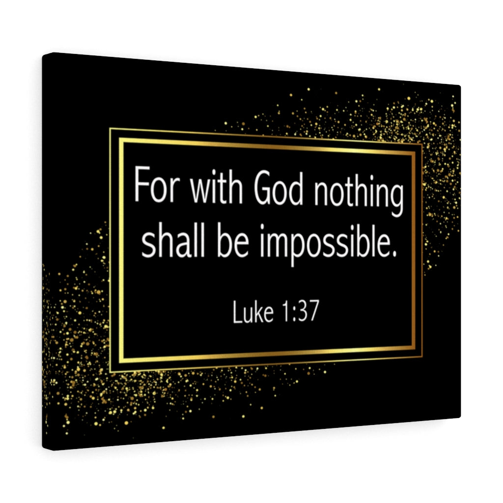 Scripture Walls For With God Nothing is Impossible Luke 1:37 Bible Verse Canvas Christian Wall Art Ready to Hang Unframed-Express Your Love Gifts