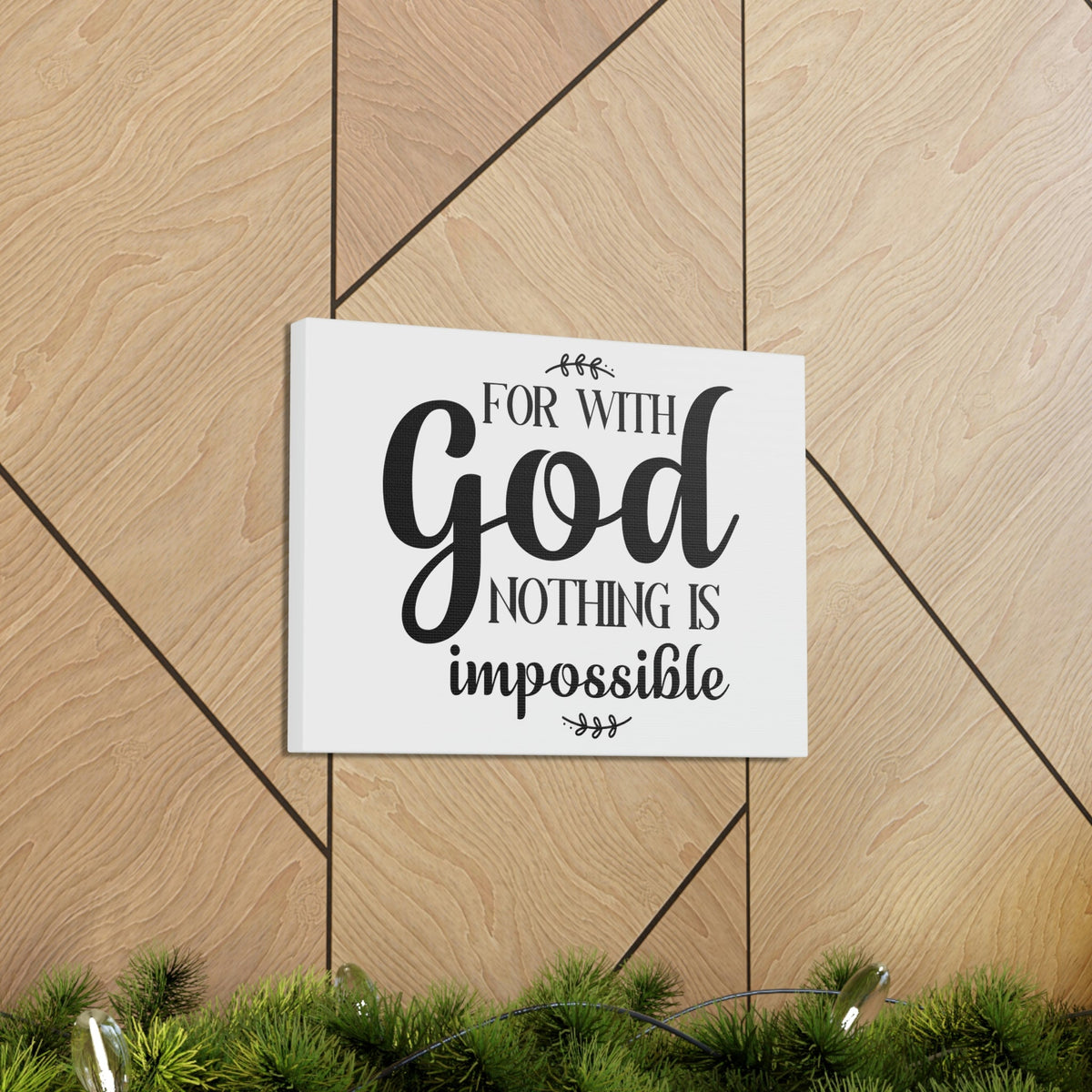 Scripture Walls For With God Nothing Is Impossible Luke 1:37 Christian Wall Art Print Ready to Hang Unframed-Express Your Love Gifts