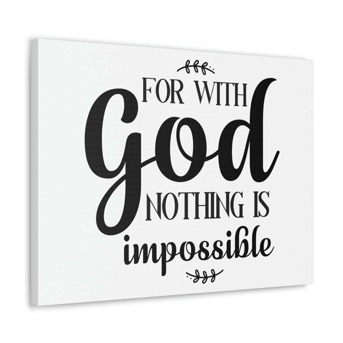 Scripture Walls For With God Nothing Is Impossible Luke 1:37 Christian Wall Art Print Ready to Hang Unframed-Express Your Love Gifts