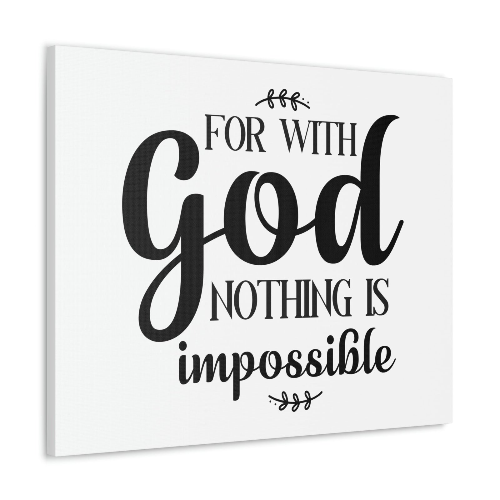 Scripture Walls For With God Nothing Is Impossible Luke 1:37 Christian Wall Art Print Ready to Hang Unframed-Express Your Love Gifts