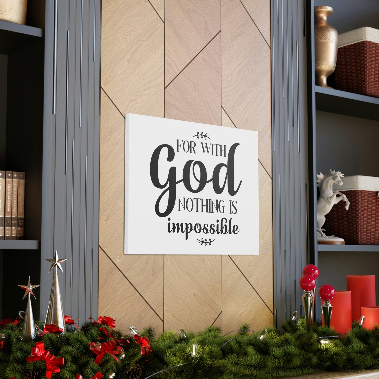 Scripture Walls For With God Nothing Is Impossible Luke 1:37 Christian Wall Art Print Ready to Hang Unframed-Express Your Love Gifts