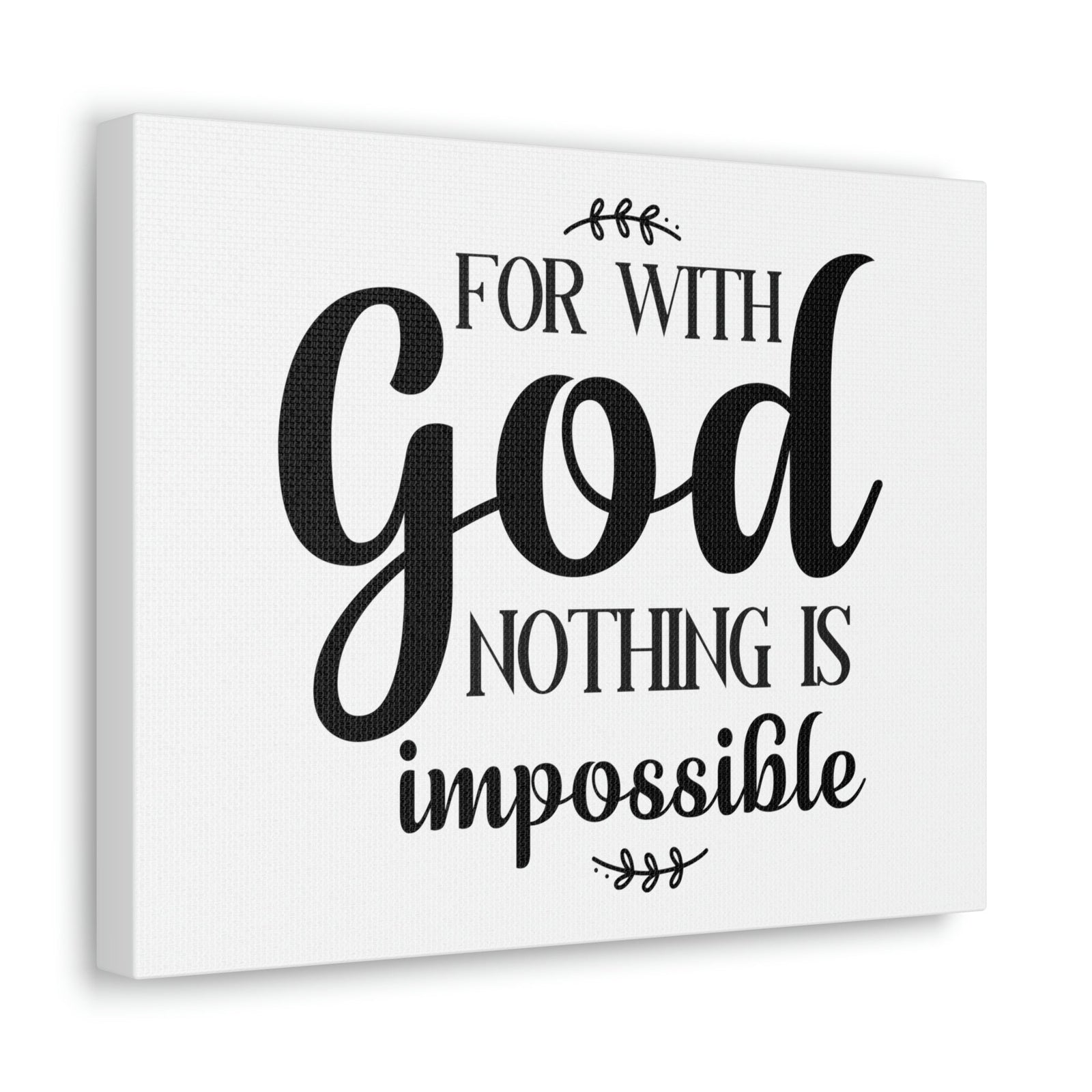 Scripture Walls For With God Nothing Is Impossible Luke 1:37 Christian Wall Art Print Ready to Hang Unframed-Express Your Love Gifts