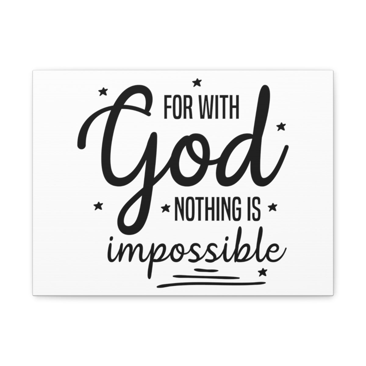 Scripture Walls For With God Nothing Is Impossible Luke 1:37 Stars Christian Wall Art Print Ready to Hang Unframed-Express Your Love Gifts