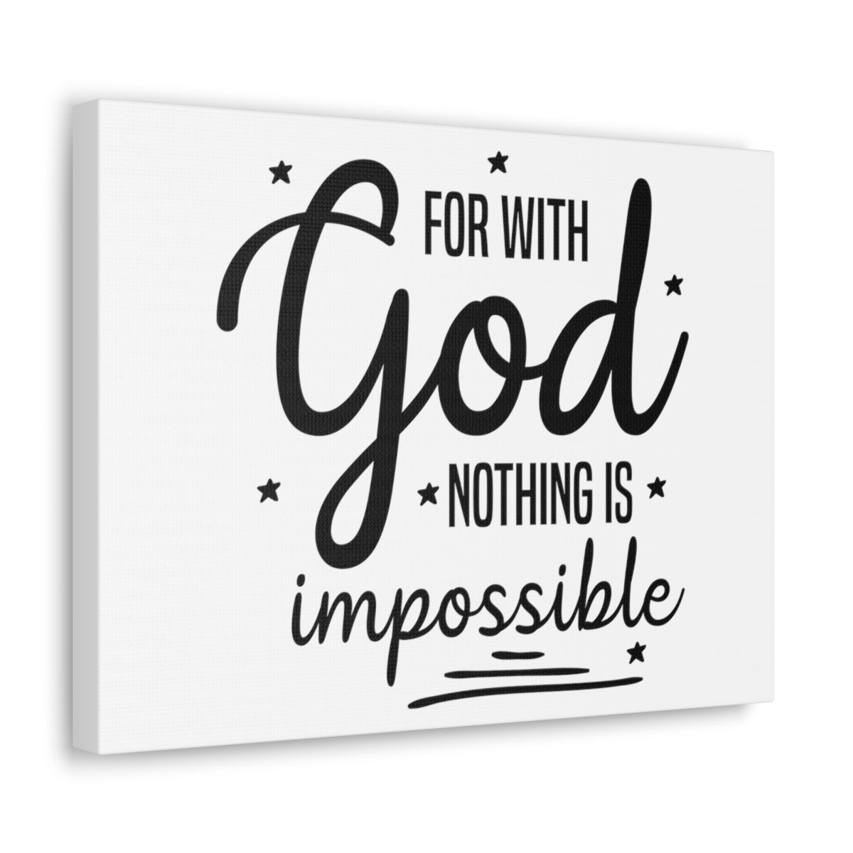 Scripture Walls For With God Nothing Is Impossible Luke 1:37 Stars Christian Wall Art Print Ready to Hang Unframed-Express Your Love Gifts