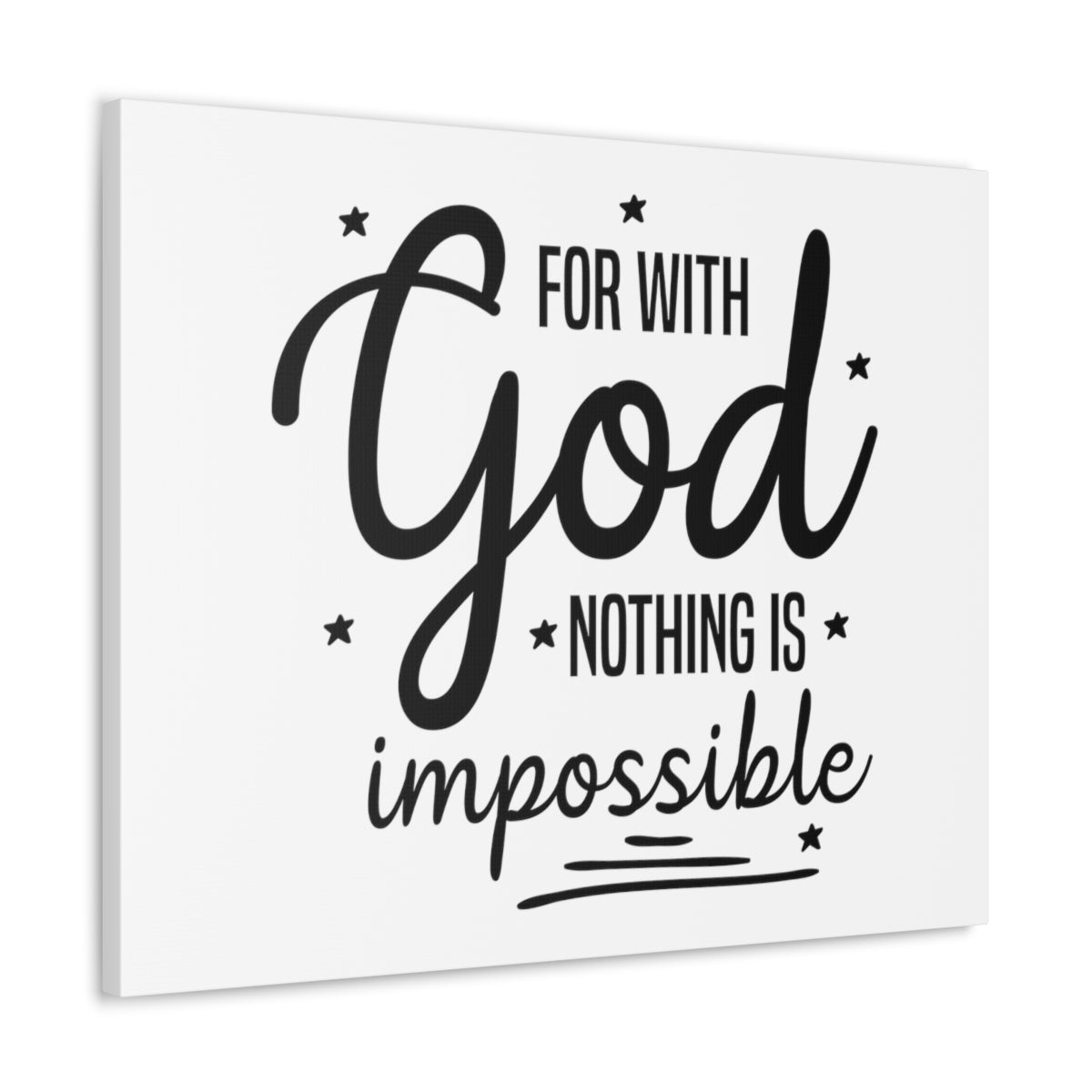 Scripture Walls For With God Nothing Is Impossible Luke 1:37 Stars Christian Wall Art Print Ready to Hang Unframed-Express Your Love Gifts
