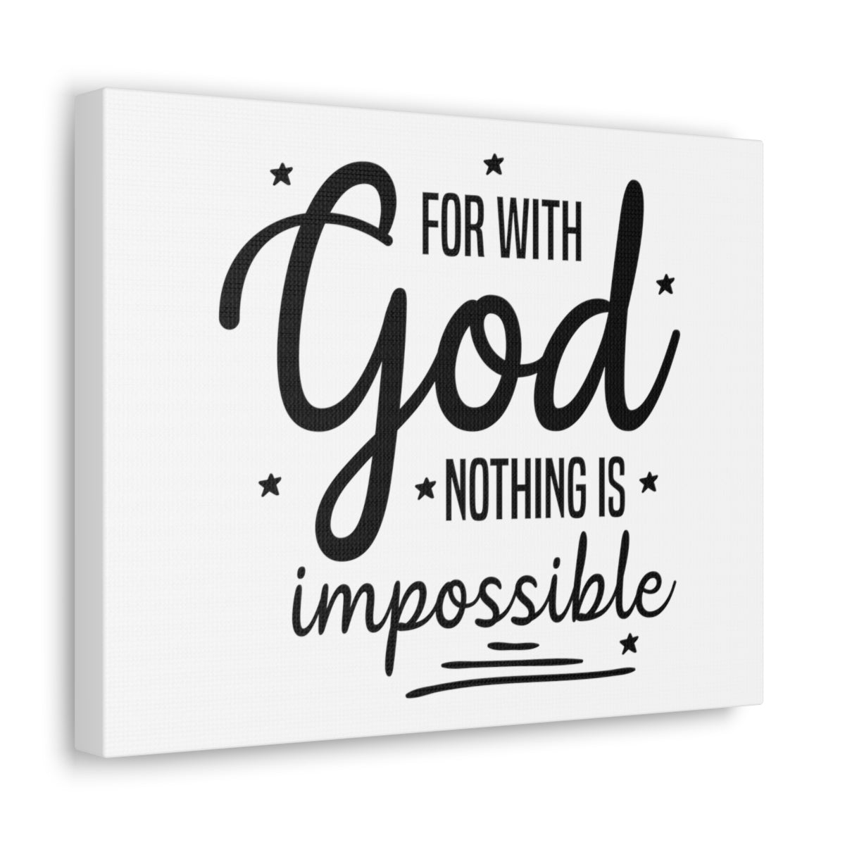 Scripture Walls For With God Nothing Is Impossible Luke 1:37 Stars Christian Wall Art Print Ready to Hang Unframed-Express Your Love Gifts