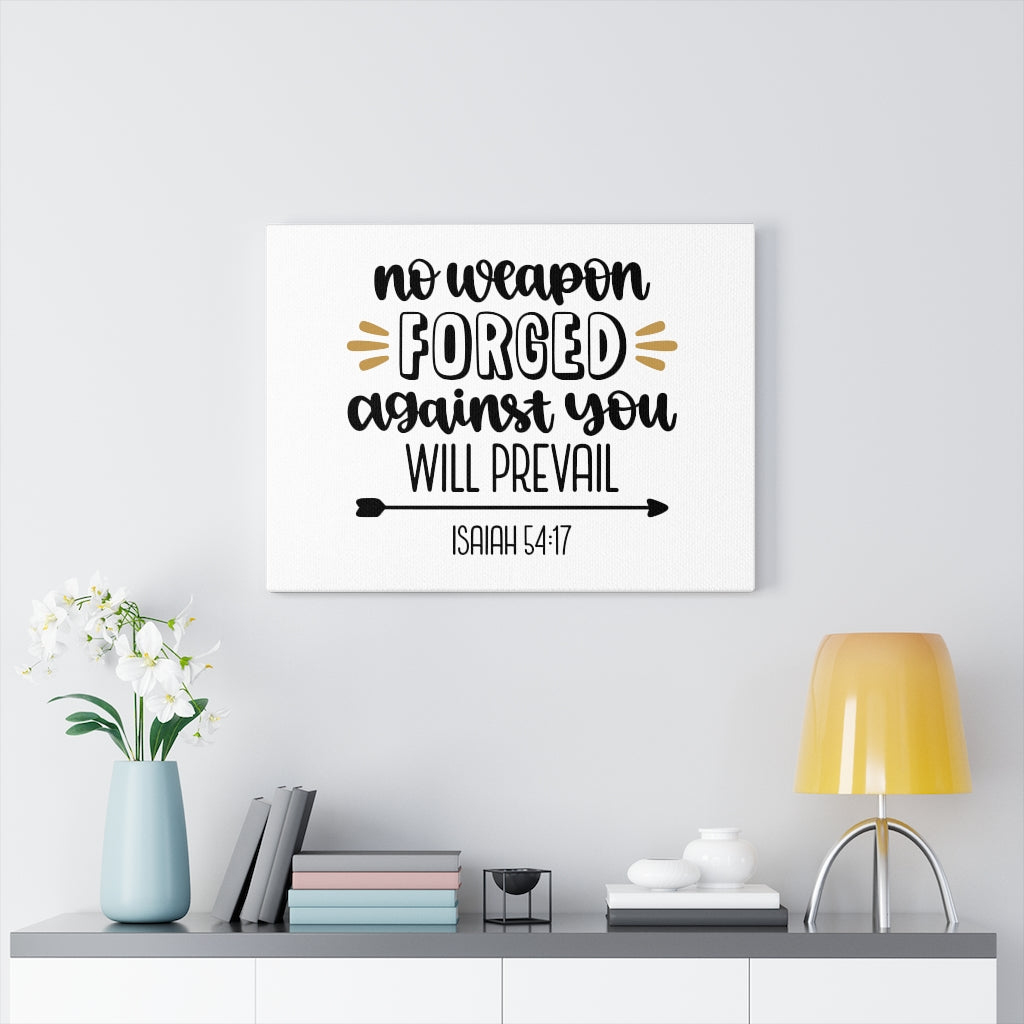 Scripture Walls Forged Isaiah 54:17 Bible Verse Canvas Christian Wall Art Ready to Hang Unframed-Express Your Love Gifts