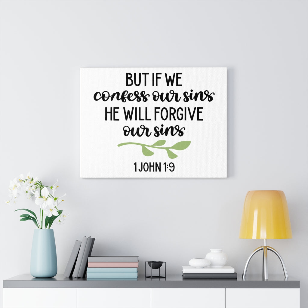 Scripture Walls Forgive 1 John 1:9 Bible Verse Canvas Christian Wall Art Ready to Hang Unframed-Express Your Love Gifts