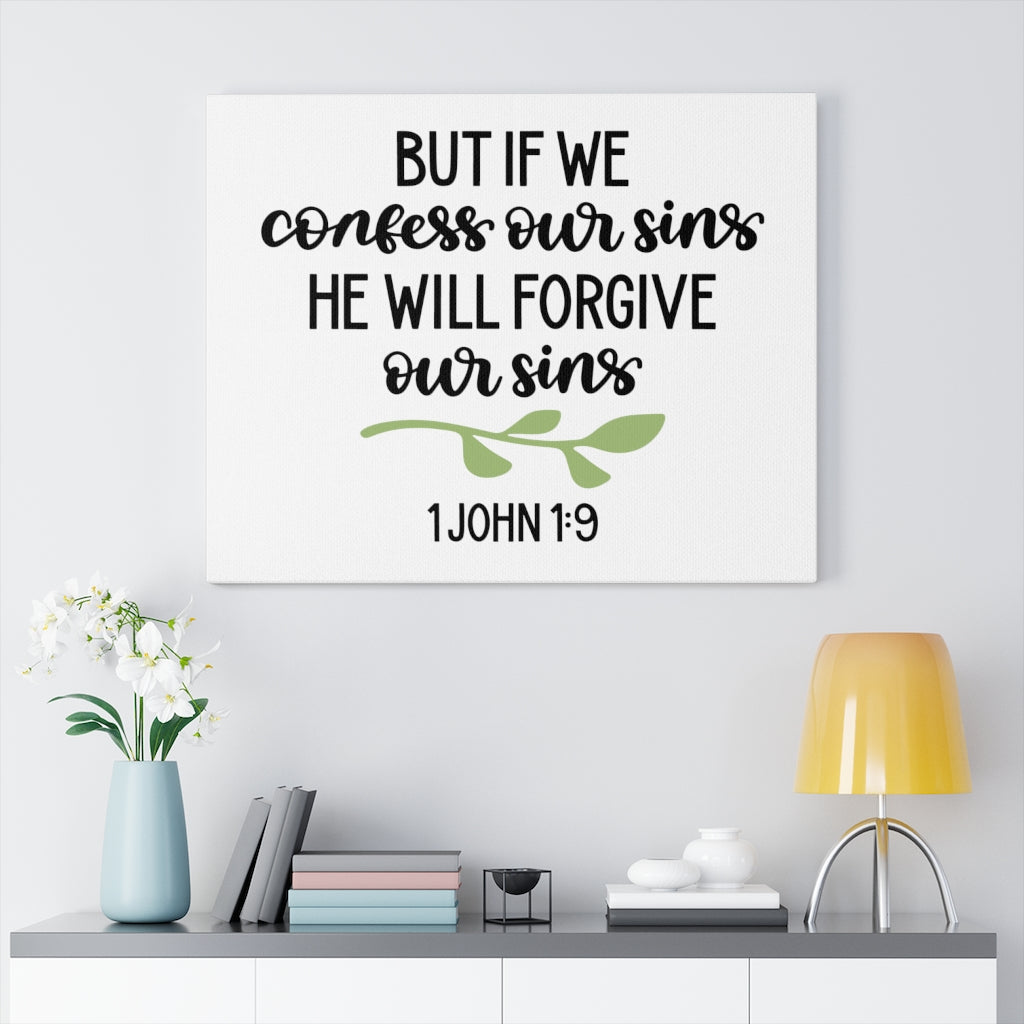 Scripture Walls Forgive 1 John 1:9 Bible Verse Canvas Christian Wall Art Ready to Hang Unframed-Express Your Love Gifts