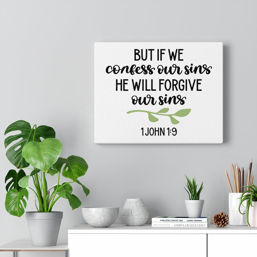 Scripture Walls Forgive 1 John 1:9 Bible Verse Canvas Christian Wall Art Ready to Hang Unframed-Express Your Love Gifts