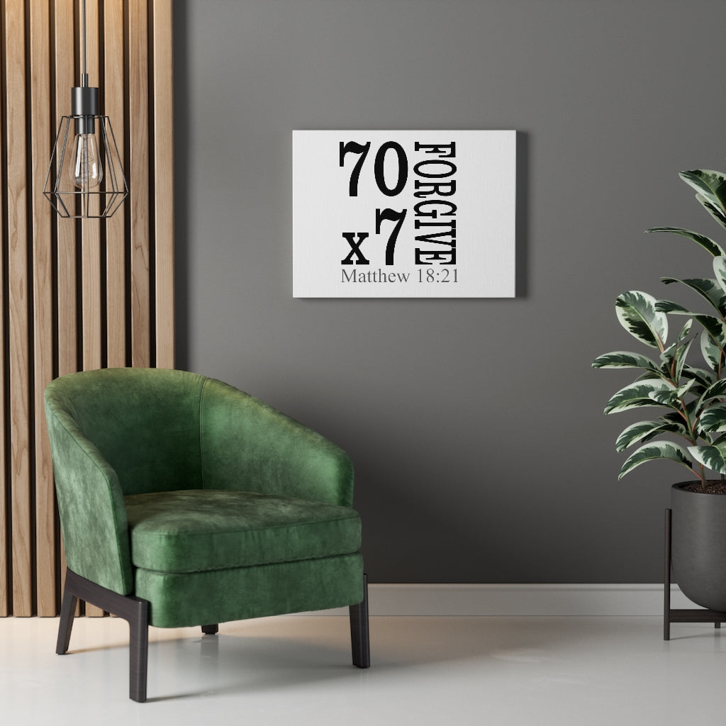 Scripture Walls Forgive Matthew 18:21 Bible Verse Canvas Christian Wall Art Ready to Hang Unframed-Express Your Love Gifts