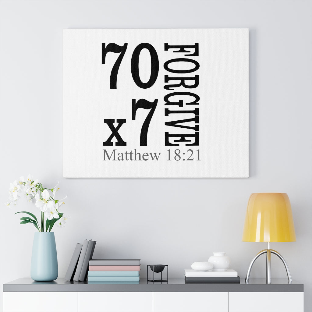 Scripture Walls Forgive Matthew 18:21 Bible Verse Canvas Christian Wall Art Ready to Hang Unframed-Express Your Love Gifts