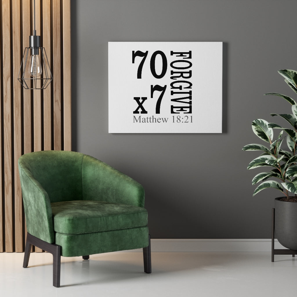 Scripture Walls Forgive Matthew 18:21 Bible Verse Canvas Christian Wall Art Ready to Hang Unframed-Express Your Love Gifts