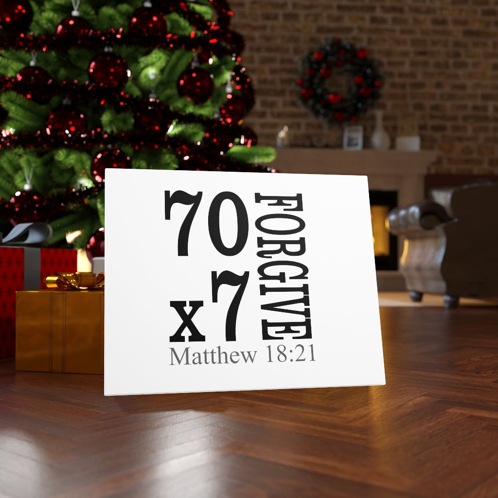 Scripture Walls Forgive Matthew 18:21 Bible Verse Canvas Christian Wall Art Ready to Hang Unframed-Express Your Love Gifts