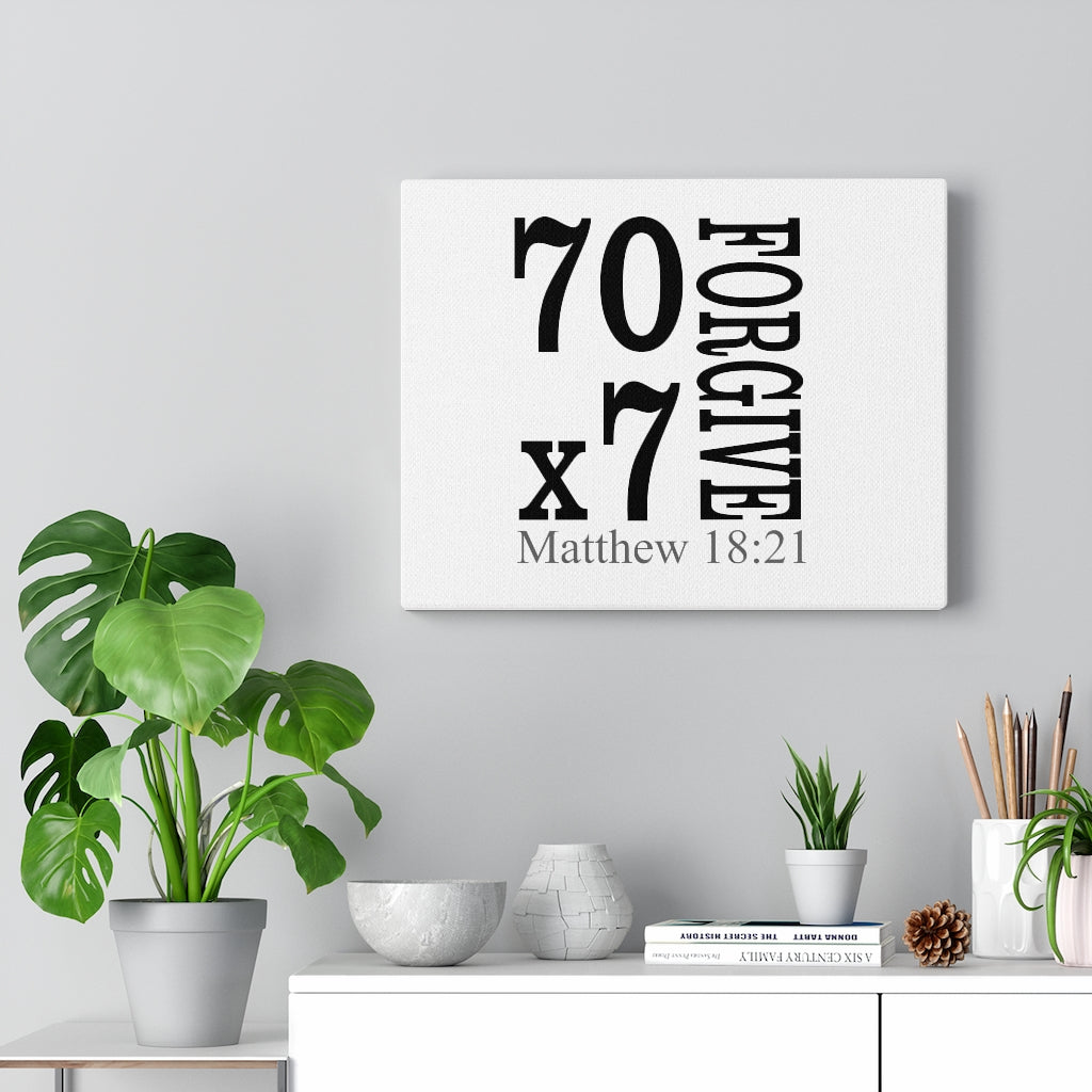 Scripture Walls Forgive Matthew 18:21 Bible Verse Canvas Christian Wall Art Ready to Hang Unframed-Express Your Love Gifts