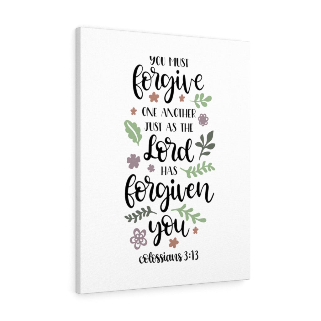 Scripture Walls Forgive One Another Colossians 3:13 Bible Verse Canvas Christian Wall Art Ready to Hang Unframed-Express Your Love Gifts