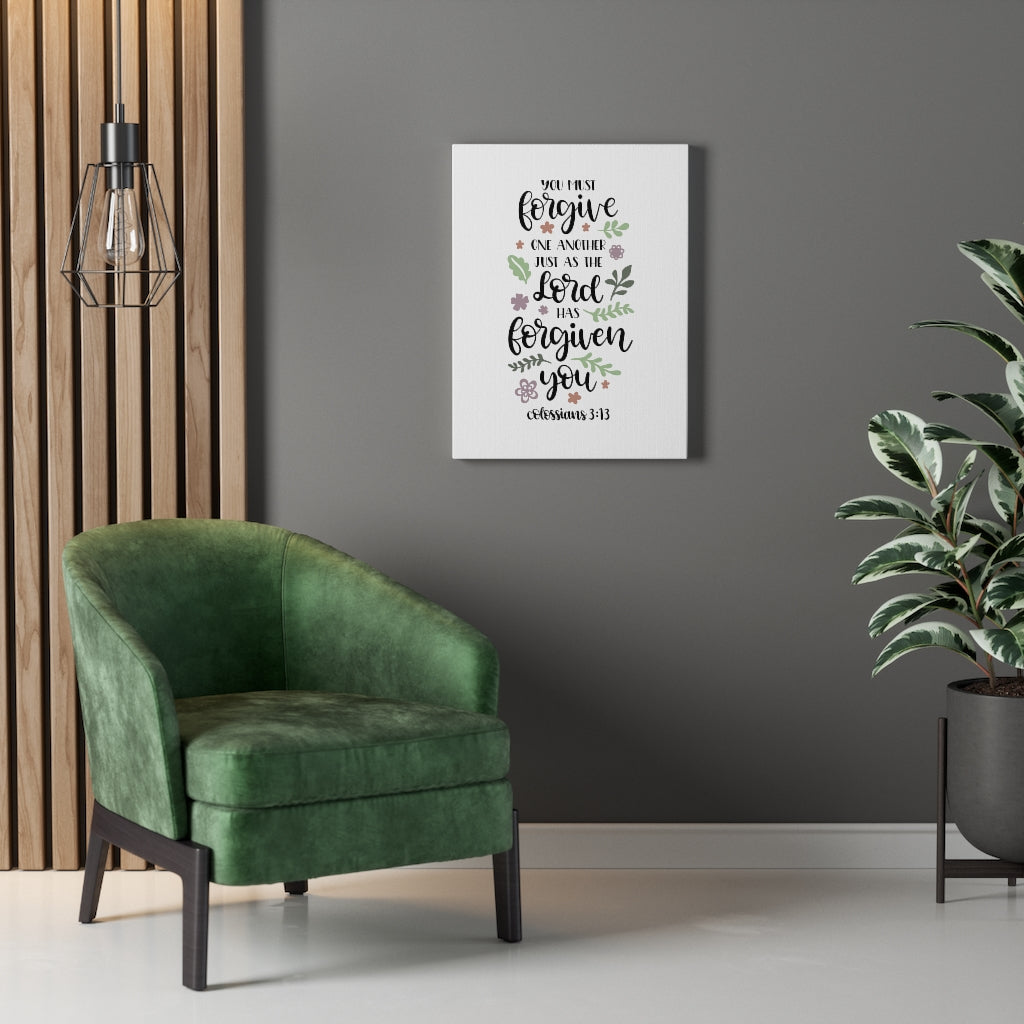 Scripture Walls Forgive One Another Colossians 3:13 Bible Verse Canvas Christian Wall Art Ready to Hang Unframed-Express Your Love Gifts