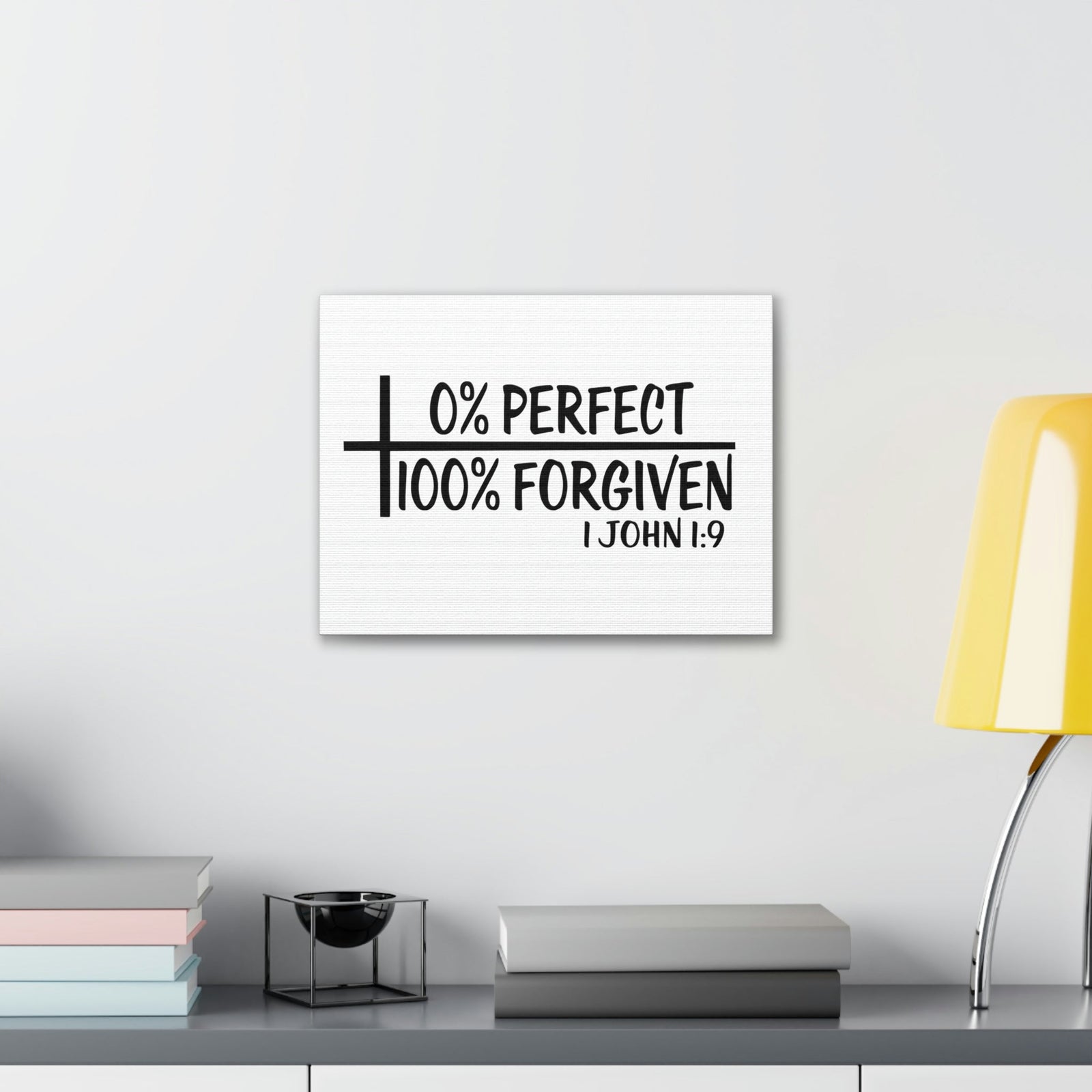 Scripture Walls Forgiven 1 John 1:9 Bible Verse Canvas Christian Wall Art Ready to Hang Unframed-Express Your Love Gifts