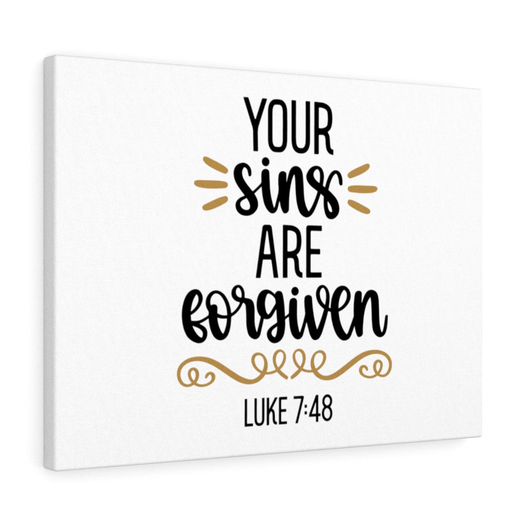 Scripture Walls Forgiven Luke 7:48 Bible Verse Canvas Christian Wall Art Ready to Hang Unframed-Express Your Love Gifts