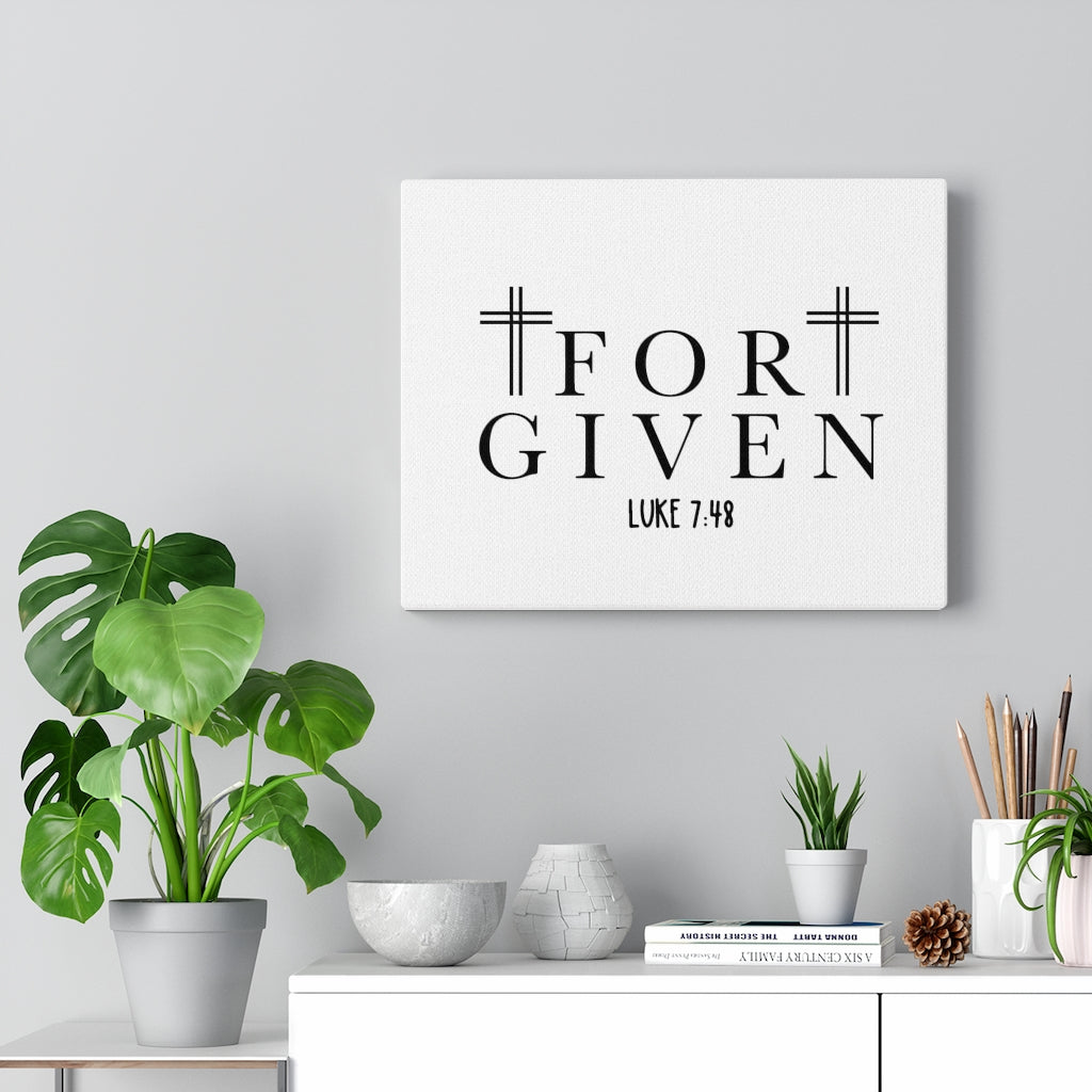 Scripture Walls Forgiven Luke 7:48 Bible Verse Canvas Christian Wall Art Ready to Hang Unframed-Express Your Love Gifts