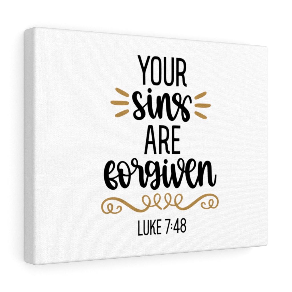Scripture Walls Forgiven Luke 7:48 Bible Verse Canvas Christian Wall Art Ready to Hang Unframed-Express Your Love Gifts