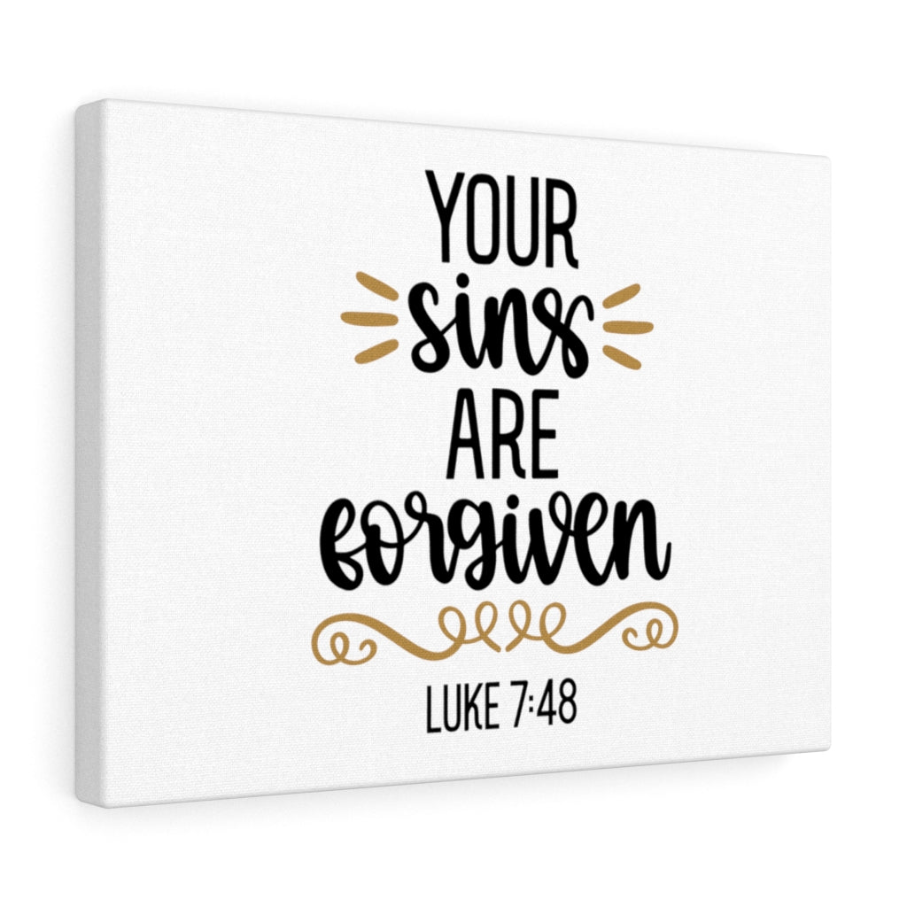 Scripture Walls Forgiven Luke 7:48 Bible Verse Canvas Christian Wall Art Ready to Hang Unframed-Express Your Love Gifts