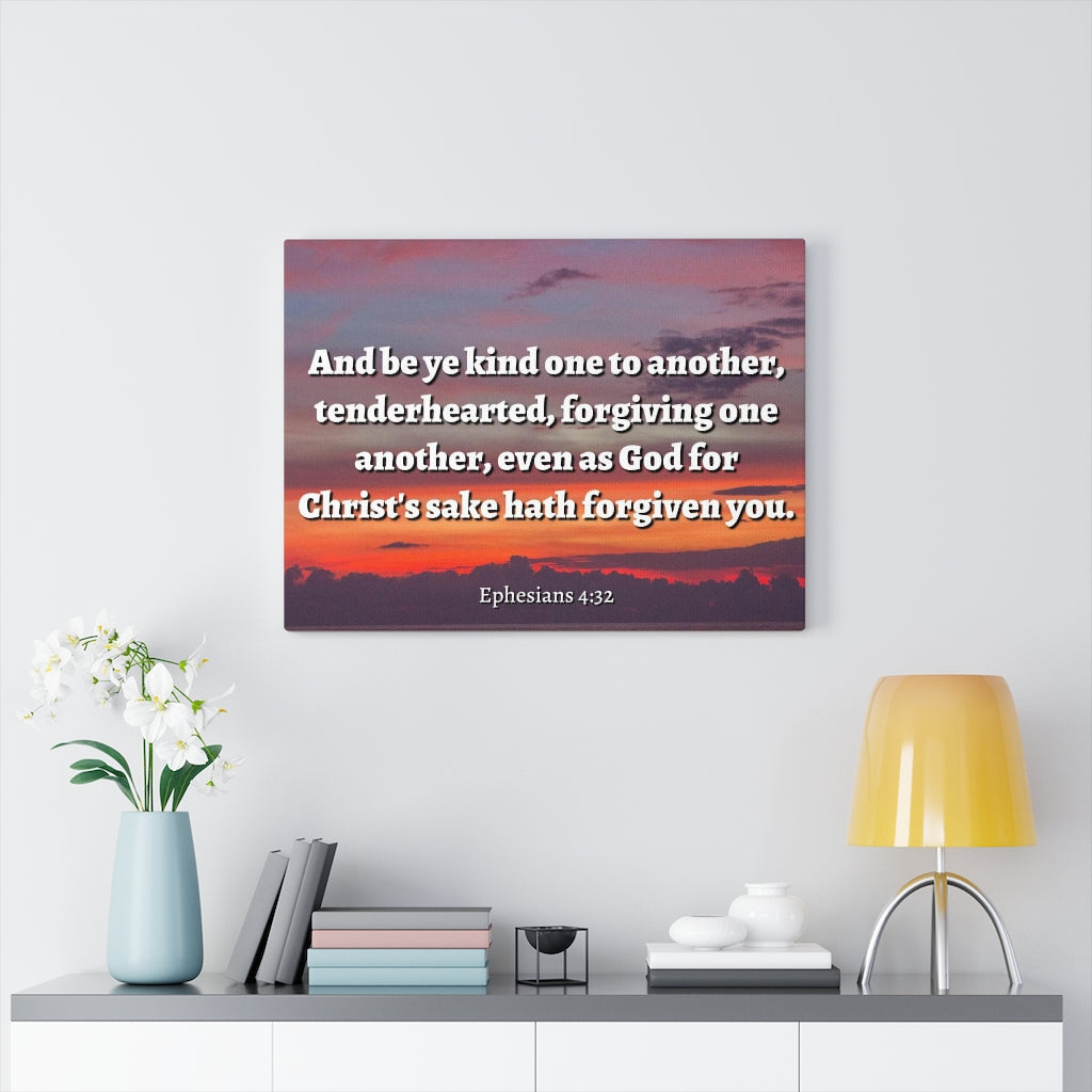 Scripture Walls Forgiven You Ephesians 4:32 Bible Verse Canvas Christian Wall Art Ready to Hang Unframed-Express Your Love Gifts