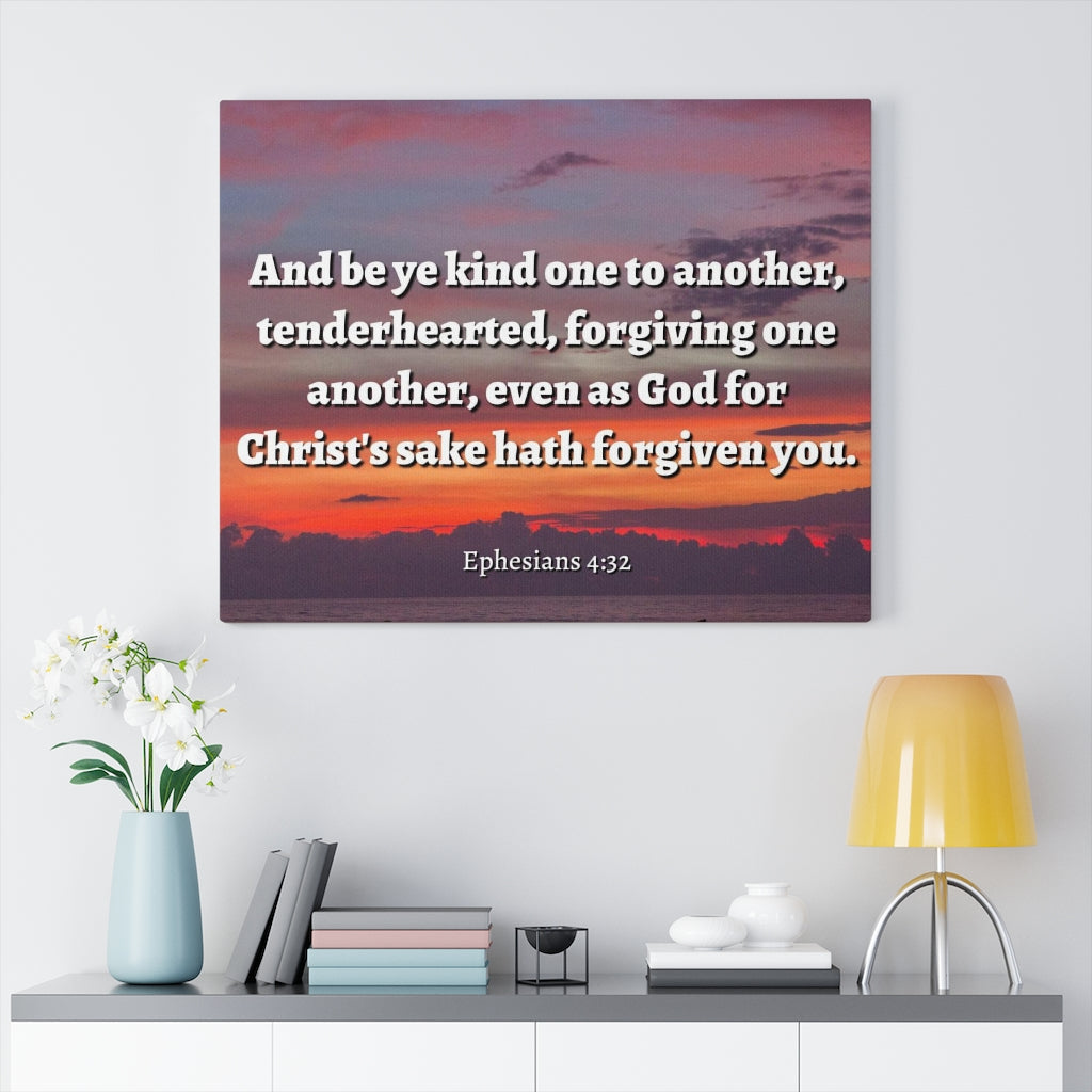 Scripture Walls Forgiven You Ephesians 4:32 Bible Verse Canvas Christian Wall Art Ready to Hang Unframed-Express Your Love Gifts
