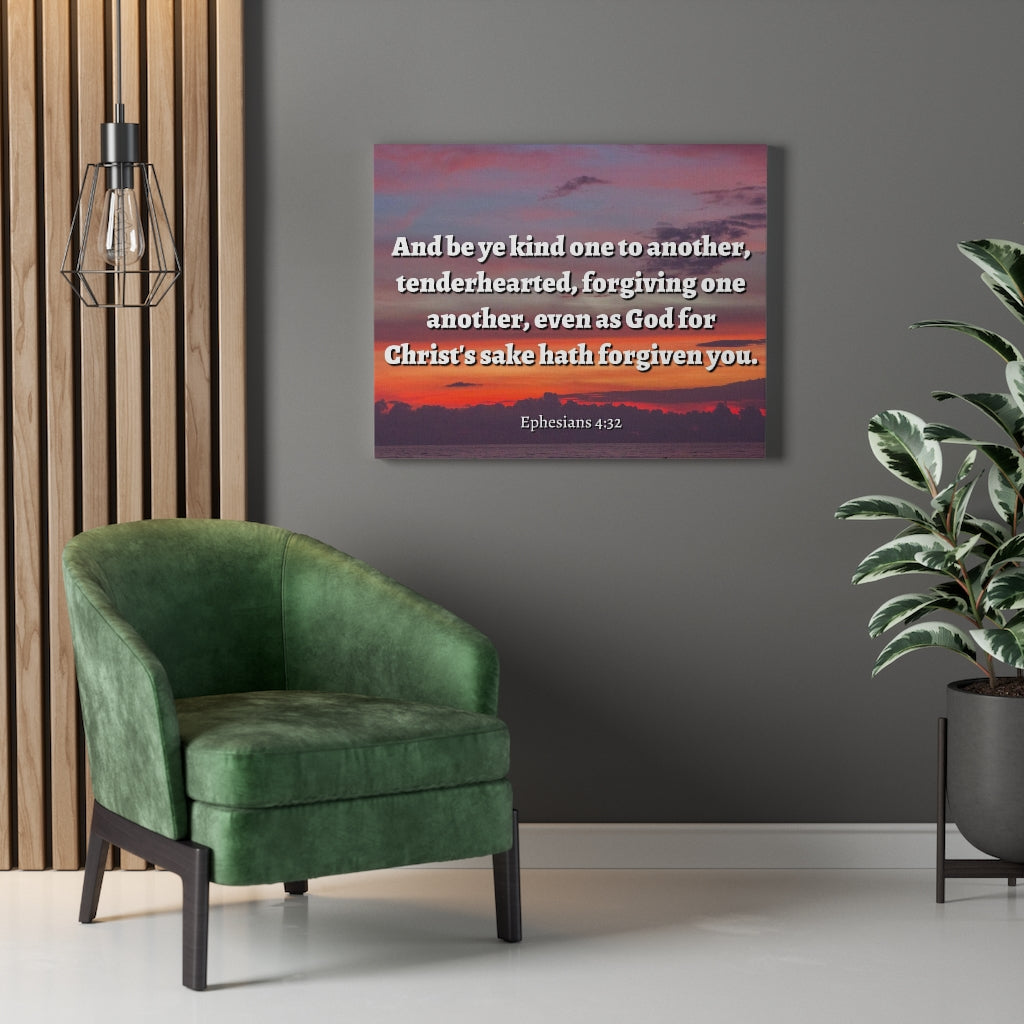 Scripture Walls Forgiven You Ephesians 4:32 Bible Verse Canvas Christian Wall Art Ready to Hang Unframed-Express Your Love Gifts