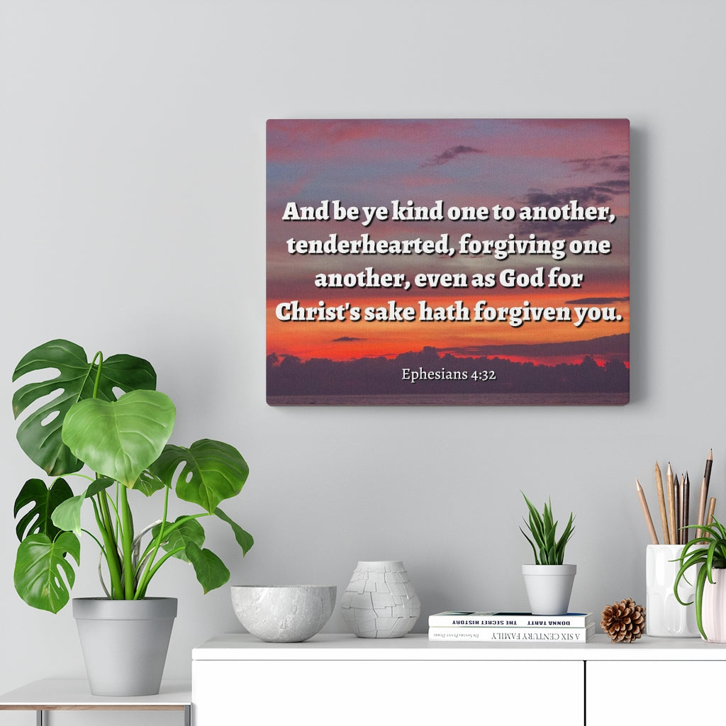 Scripture Walls Forgiven You Ephesians 4:32 Bible Verse Canvas Christian Wall Art Ready to Hang Unframed-Express Your Love Gifts