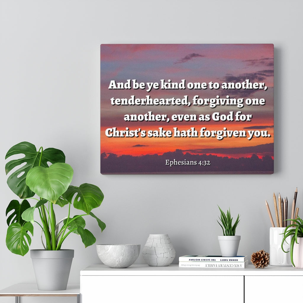 Scripture Walls Forgiven You Ephesians 4:32 Bible Verse Canvas Christian Wall Art Ready to Hang Unframed-Express Your Love Gifts