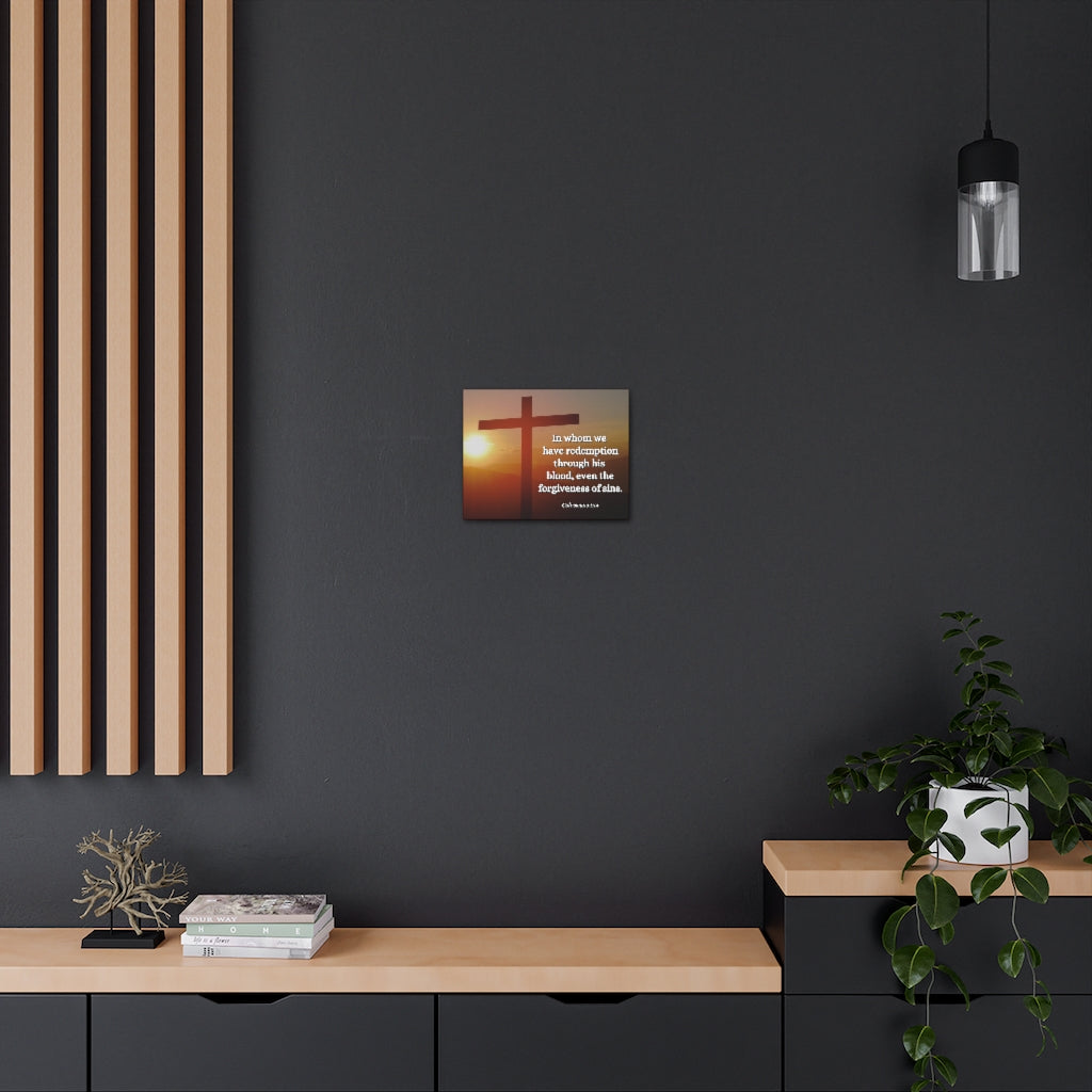 Scripture Walls Forgiveness Of Sins Colossians 1:14 Bible Verse Canvas Christian Wall Art Ready to Hang Unframed-Express Your Love Gifts