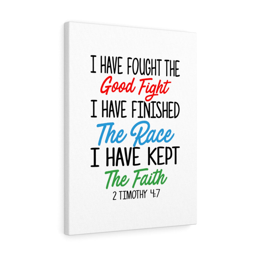 Scripture Walls Fought The Good Fight 2 Timothy 4:7 Bible Verse Canvas Christian Wall Art Ready to Hang Unframed-Express Your Love Gifts