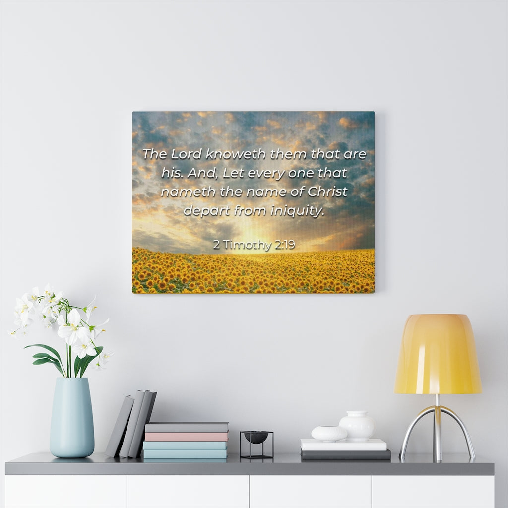 Scripture Walls Foundation Of God 2 Timothy 2:19 Bible Verse Canvas Christian Wall Art Ready to Hang Unframed-Express Your Love Gifts