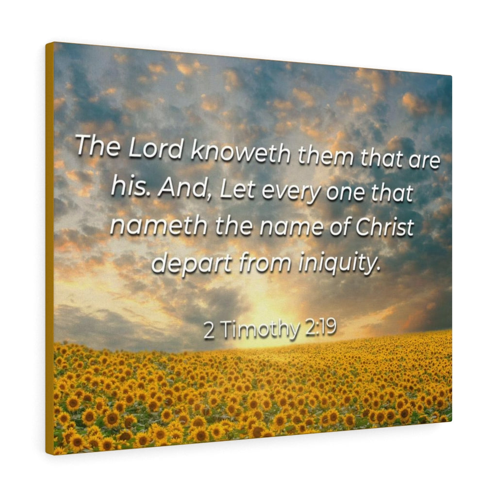 Scripture Walls Foundation Of God 2 Timothy 2:19 Bible Verse Canvas Christian Wall Art Ready to Hang Unframed-Express Your Love Gifts