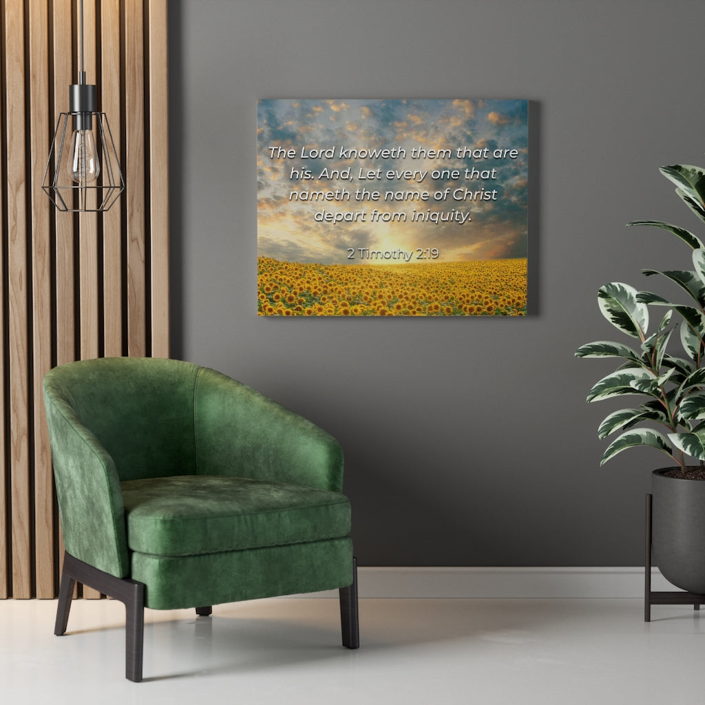 Scripture Walls Foundation Of God 2 Timothy 2:19 Bible Verse Canvas Christian Wall Art Ready to Hang Unframed-Express Your Love Gifts