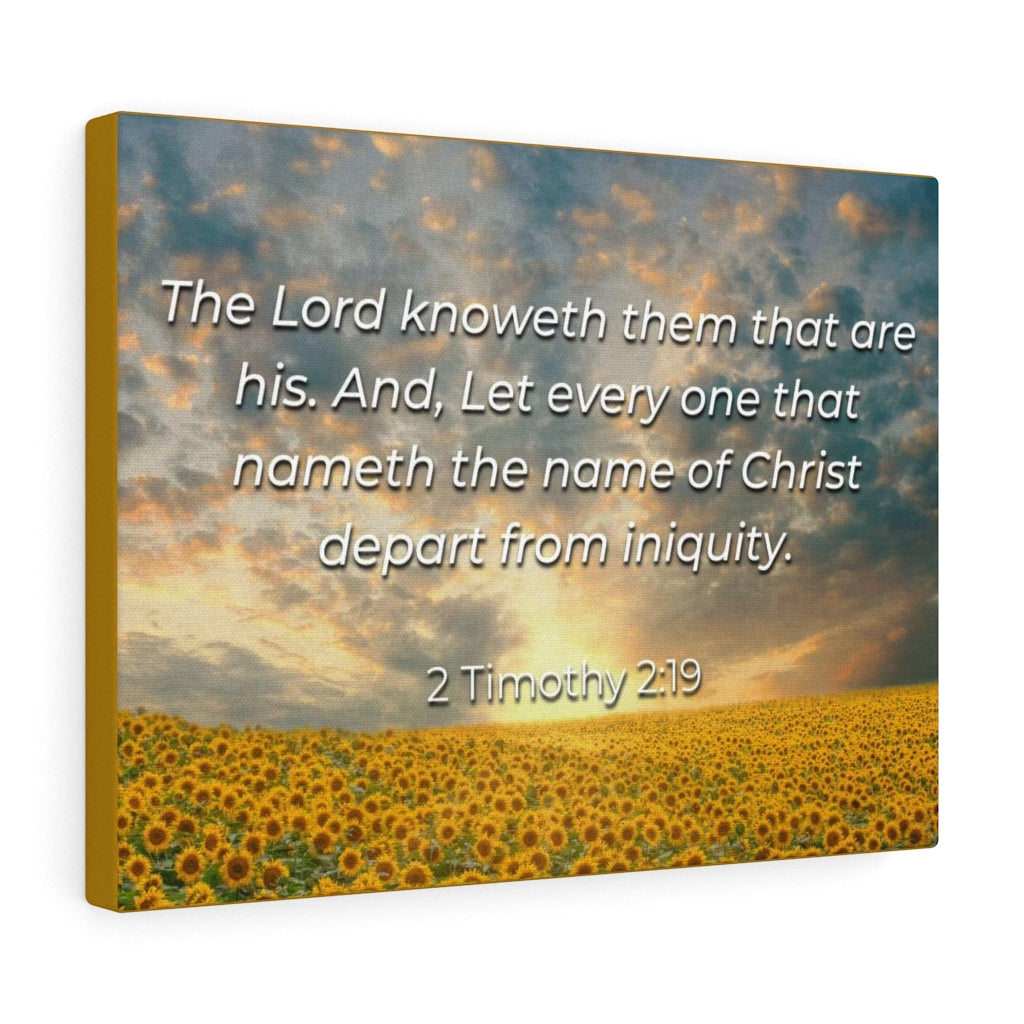 Scripture Walls Foundation Of God 2 Timothy 2:19 Bible Verse Canvas Christian Wall Art Ready to Hang Unframed-Express Your Love Gifts