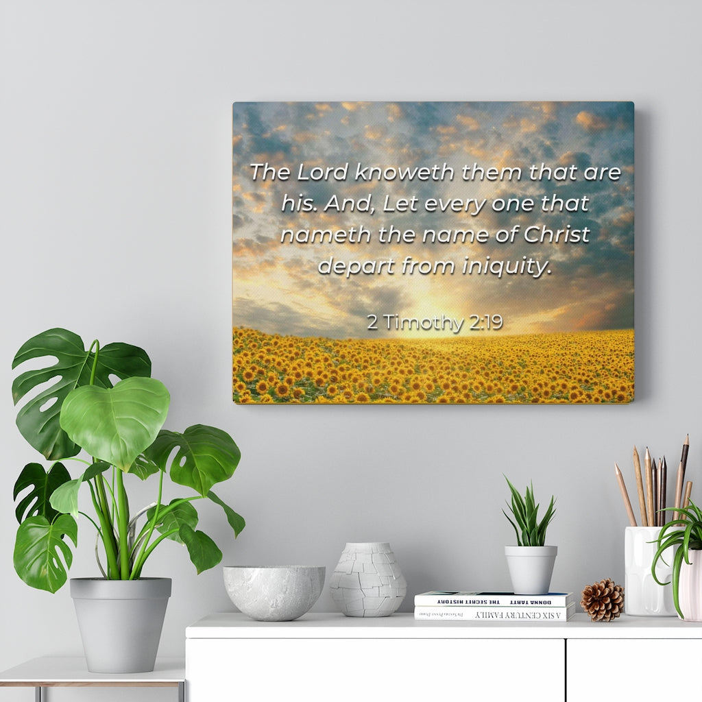 Scripture Walls Foundation Of God 2 Timothy 2:19 Bible Verse Canvas Christian Wall Art Ready to Hang Unframed-Express Your Love Gifts