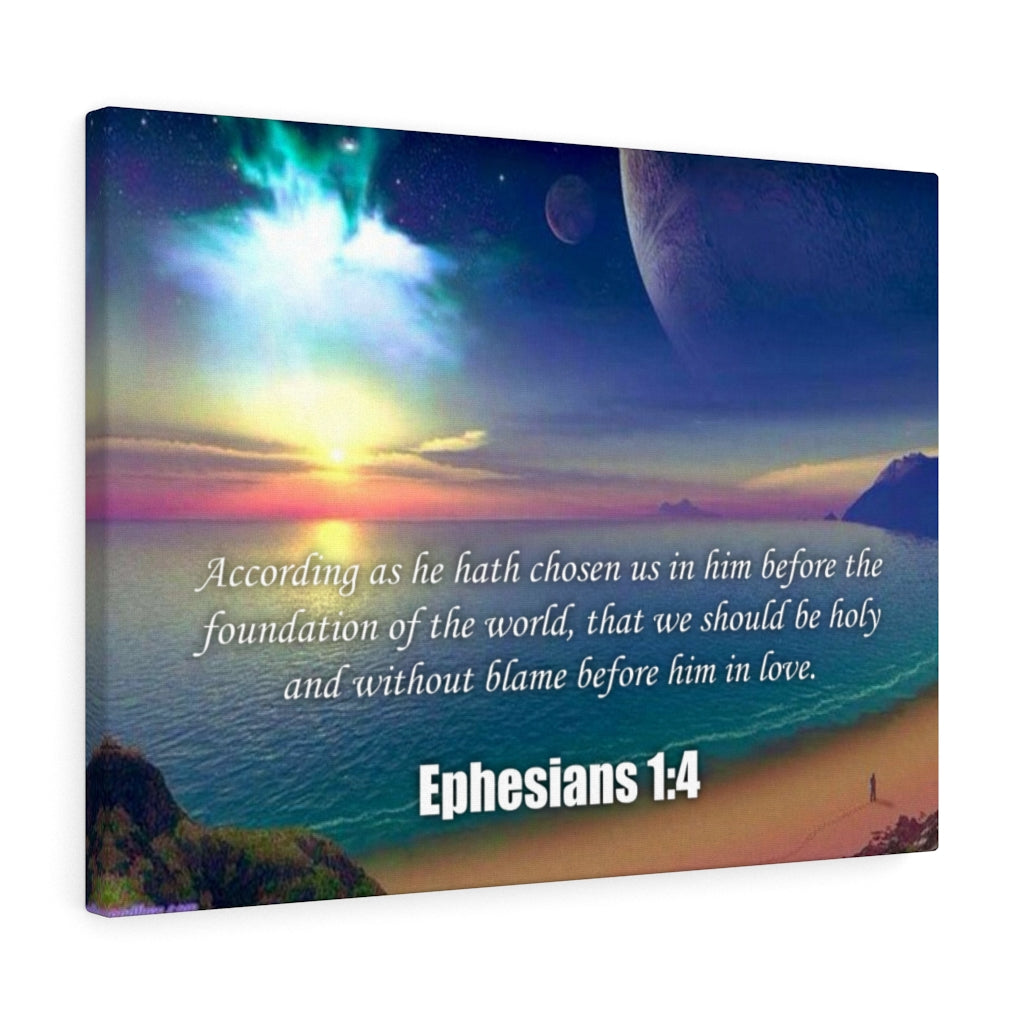 Scripture Walls Foundation of the World Ephesians 1:4 Bible Verse Canvas Christian Wall Art Ready to Hang Unframed-Express Your Love Gifts