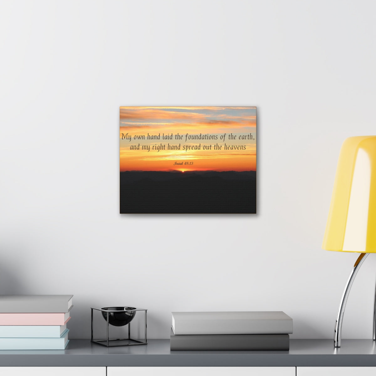 Scripture Walls Foundations Of The Earth Isaiah 48:13 Bible Verse Canvas Christian Wall Art Bible Verse Print Ready To Hang Unframed-Express Your Love Gifts