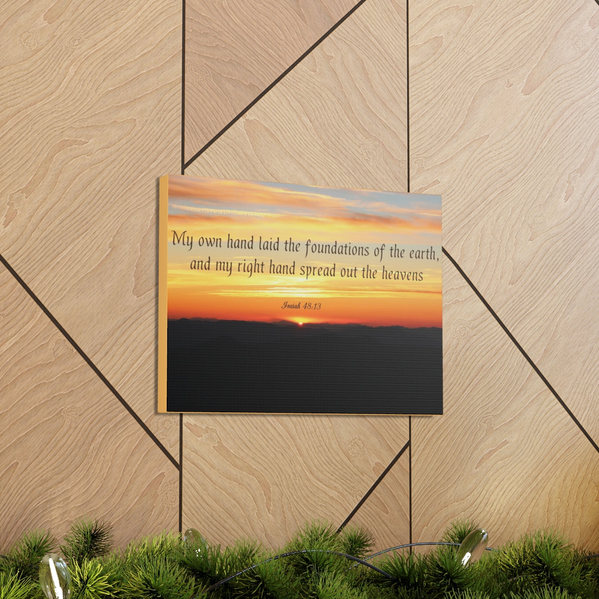 Scripture Walls Foundations Of The Earth Isaiah 48:13 Bible Verse Canvas Christian Wall Art Bible Verse Print Ready To Hang Unframed-Express Your Love Gifts