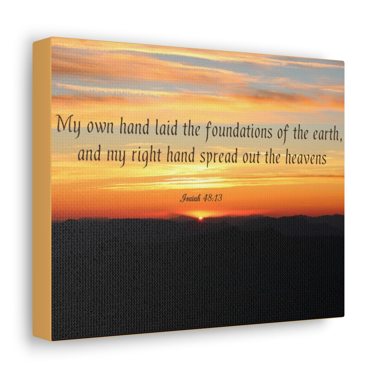 Scripture Walls Foundations Of The Earth Isaiah 48:13 Bible Verse Canvas Christian Wall Art Bible Verse Print Ready To Hang Unframed-Express Your Love Gifts