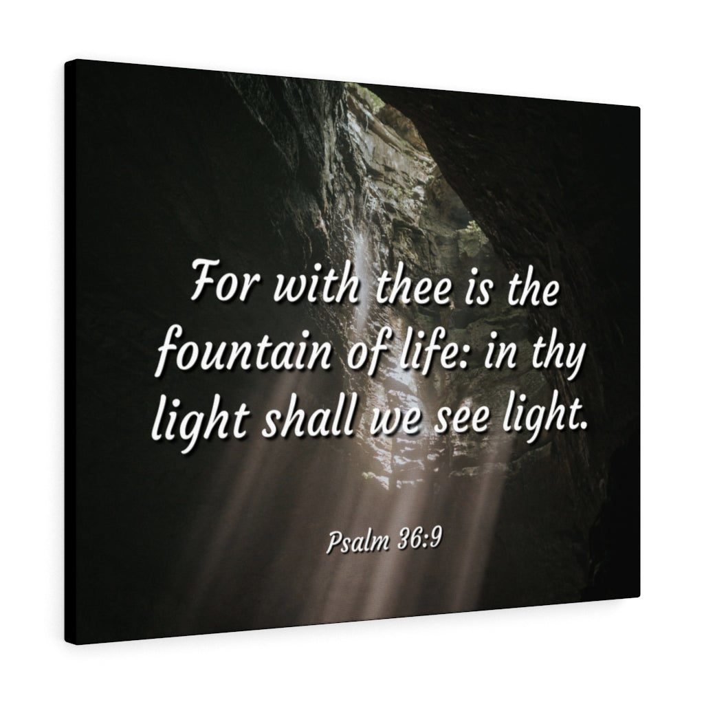 Scripture Walls Fountain Of Life Psalms 36:9 Bible Verse Canvas Christian Wall Art Ready to Hang Unframed-Express Your Love Gifts