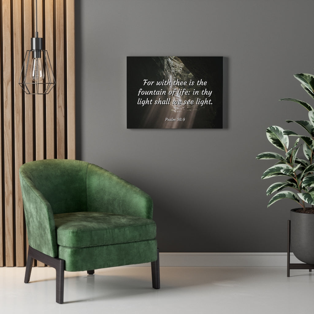 Scripture Walls Fountain Of Life Psalms 36:9 Bible Verse Canvas Christian Wall Art Ready to Hang Unframed-Express Your Love Gifts